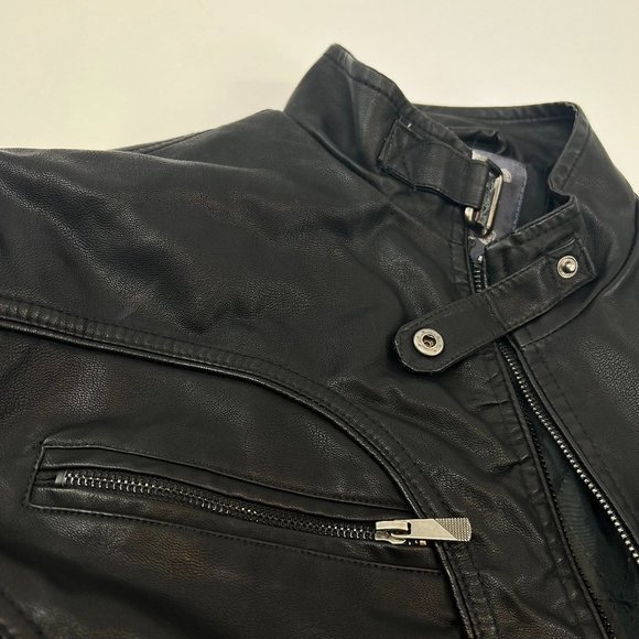 Bleu Grandeur Faux Leather Moto Jacket - Picture 9 of 11
